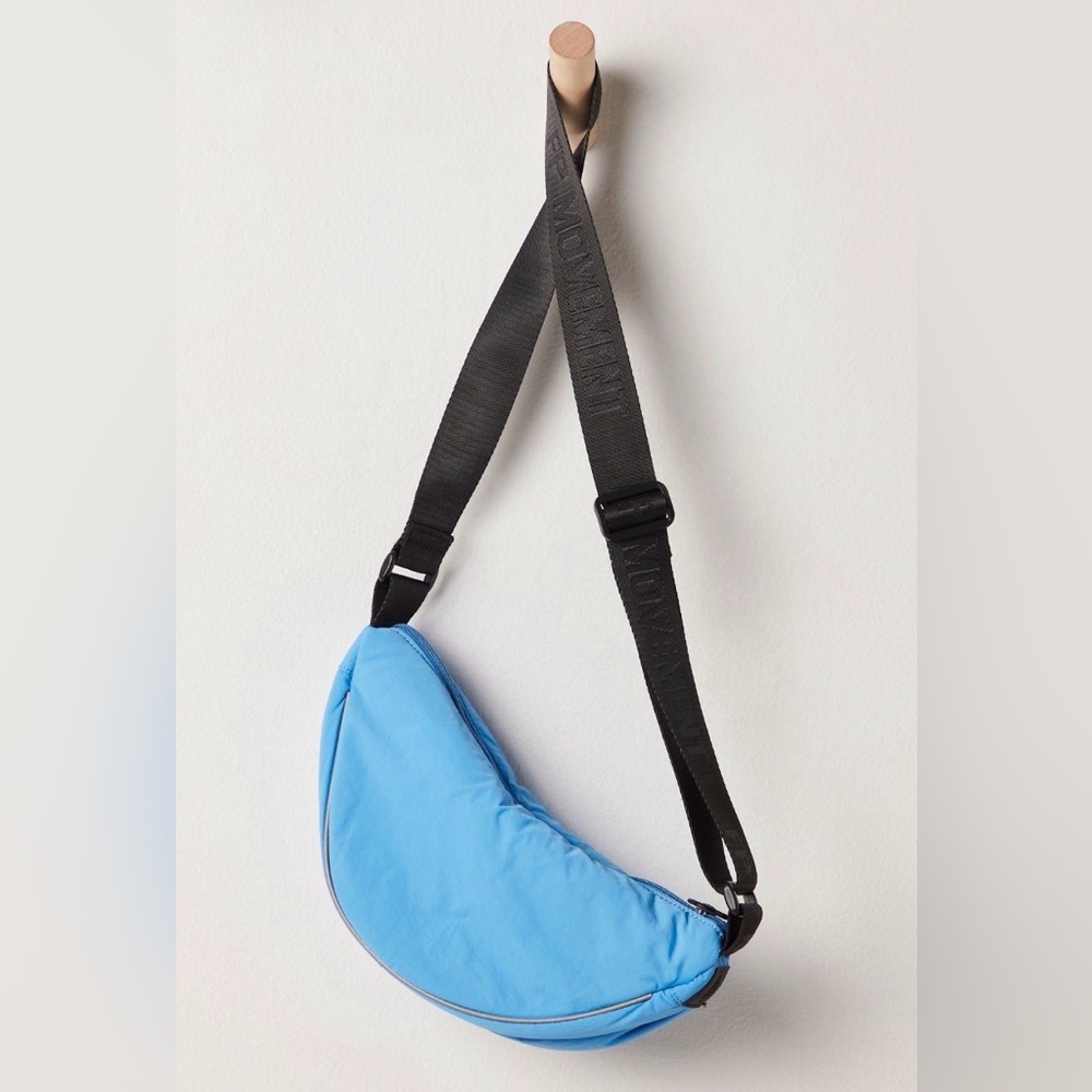Free People Movement Bulls Eye Sling Bag in Denim Blue NWT